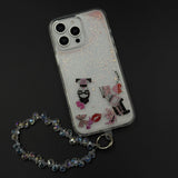 Floating Glitter Sparkle Strap Holder Case Cover for iPhone