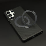 Carbon Fibre Case with Rotating Stand & MagSafe for Samsung Galaxy S25 Ultra | Protective Cover