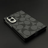 CC Pattern PU Leather Case for Samsung Galaxy Z Fold 8 | Monogram Soft Touch Protection