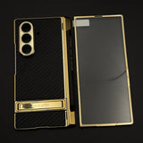 Gold Chrome Hinge Guard Kickstand Pen Case Cover for Samsung Galaxy Z Fold 7