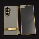 Gold Chrome Hinge Guard Kickstand Pen Case Cover for Samsung Galaxy Z Fold 7