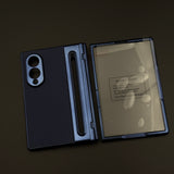 All-in-One Case | Leather Texture with Pen for Samsung Galaxy Z Fold 8 | Front Screen Protector & Side Hinge Protection