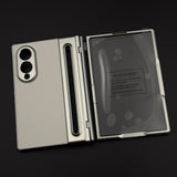 All-in-One Case | Leather Texture with Pen for Samsung Galaxy Z Fold 8 | Front Screen Protector & Side Hinge Protection