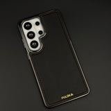 Stitch Leather Hidden MagSafe Case for Samsung Galaxy S26 Ultra | Chrome Trim Luxury