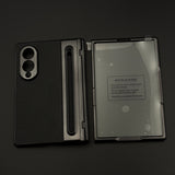 All-in-One Case | Leather Texture with Pen for Samsung Galaxy Z Fold 8 | Front Screen Protector & Side Hinge Protection