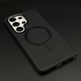 Luxury Leather MagSafe Mobile Case Cover for Samsung Galaxy S26 Ultra | Magnetic Charging Support