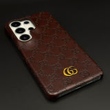 Luxury GG Pattern Leather Feel Case for Samsung Galaxy S26 Ultra | Designer-Inspired Premium Back Cover