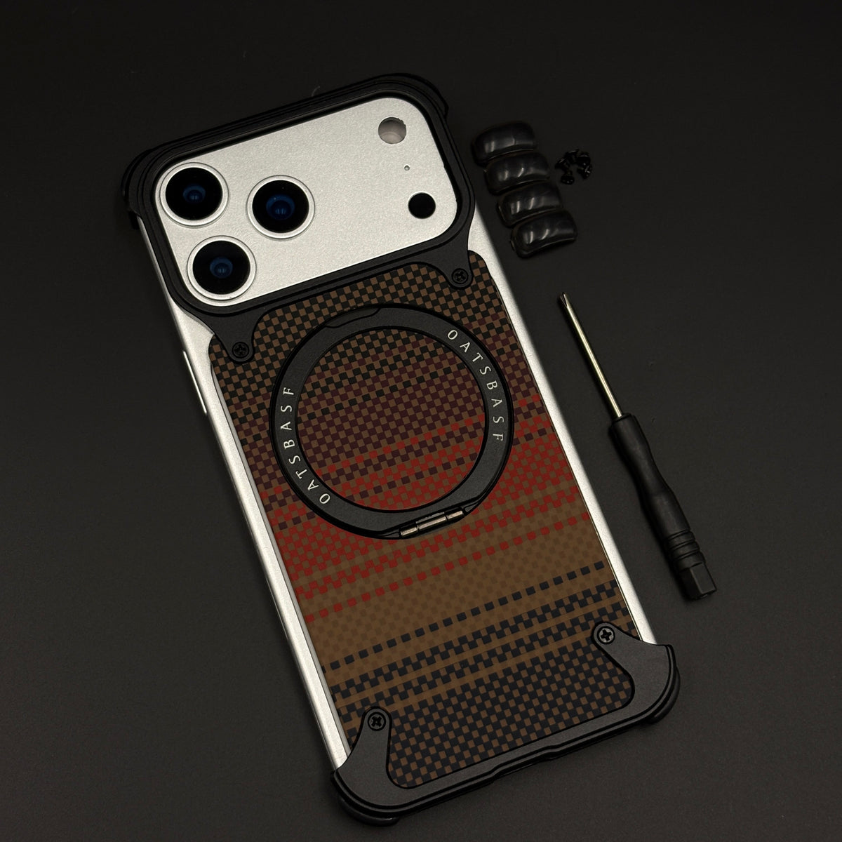 Rust Gradient Frameless Carbon Fiber MagSafe Case for iPhone 17 Series ...