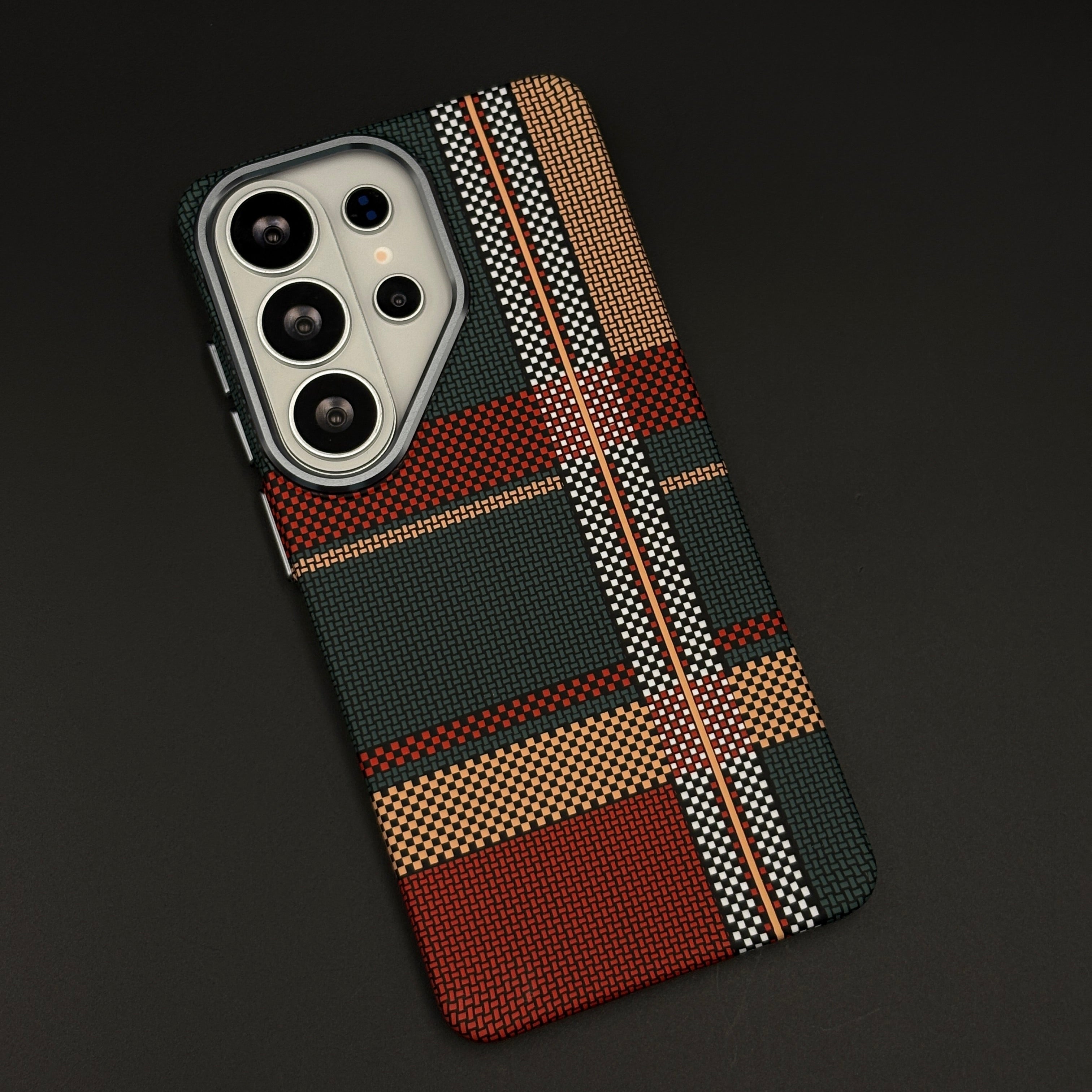 Aramid Texture Case Checkered Pattern for Samsung Galaxy S26 Ultra Carbon Fibre Feel | Hidden MagSafe | Ultra Slim Fit