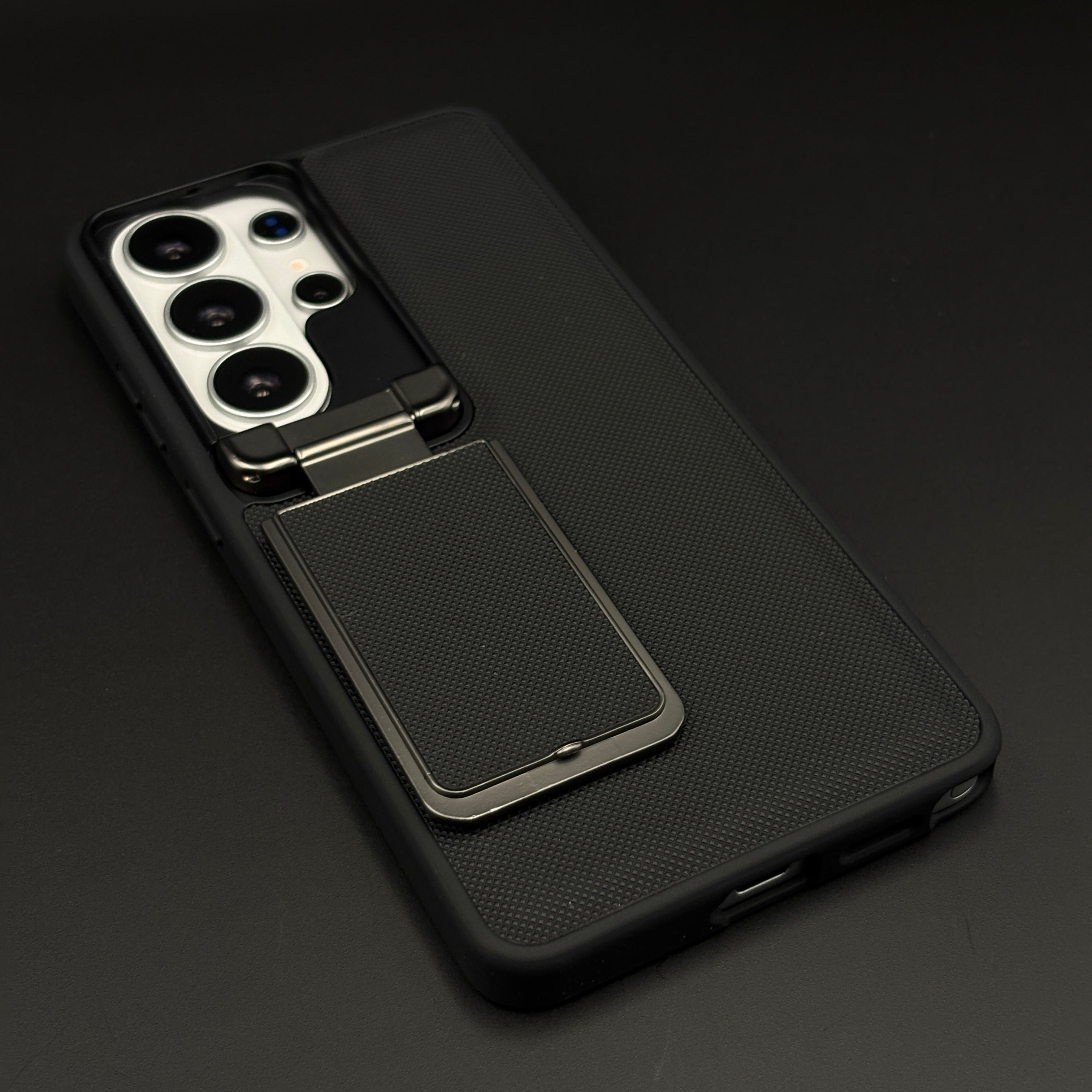 Dotted Leather Feel Case with Foldable Stand for Samsung Galaxy S26 Ultra | Premium Grip | Kickstand Style