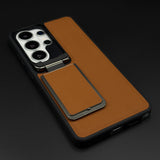 Dotted Leather Feel Case with Foldable Stand for Samsung Galaxy S26 Ultra | Premium Grip | Kickstand Style