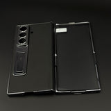 Leather Hinge Protection Kickstand Mobile Case Cover for Samsung Galaxy Z Fold 7 | Front Screen Protector Included
