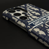 Luxury Monogram Fabric Mobile Case Cover for Samsung Galaxy S26 Ultra