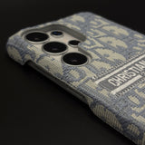 Luxury Monogram Fabric Mobile Case Cover for Samsung Galaxy S26 Ultra