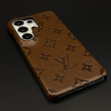 Branded Embossed Monogram Leather Texture Mobile Case Cover for Samsung Galaxy S26 Ultra