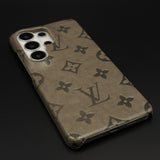 Branded Embossed Monogram Leather Texture Mobile Case Cover for Samsung Galaxy S26 Ultra