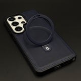Magnetic Leather MagSafe Case for Samsung Galaxy S25 Ultra | Premium Stitch Finish | Kickstand Ring