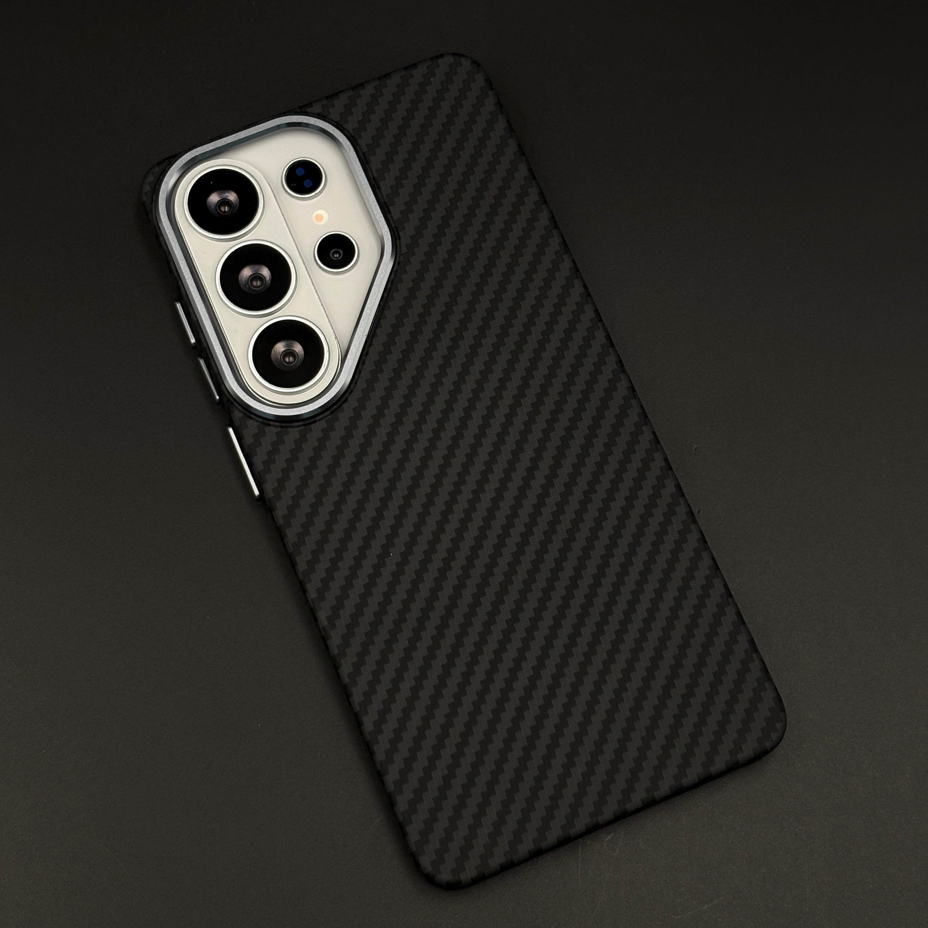 Carbon Fibre Texture with Hidden MagSafe Mobile Case Cover for Samsung Galaxy S26 Ultra