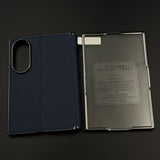 Stitched Leather Hinge Protection Case Cover with Front Screen Guard for Samsung Galaxy Z Fold 8