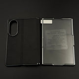 Stitched Leather Hinge Protection Case Cover with Front Screen Guard for Samsung Galaxy Z Fold 8