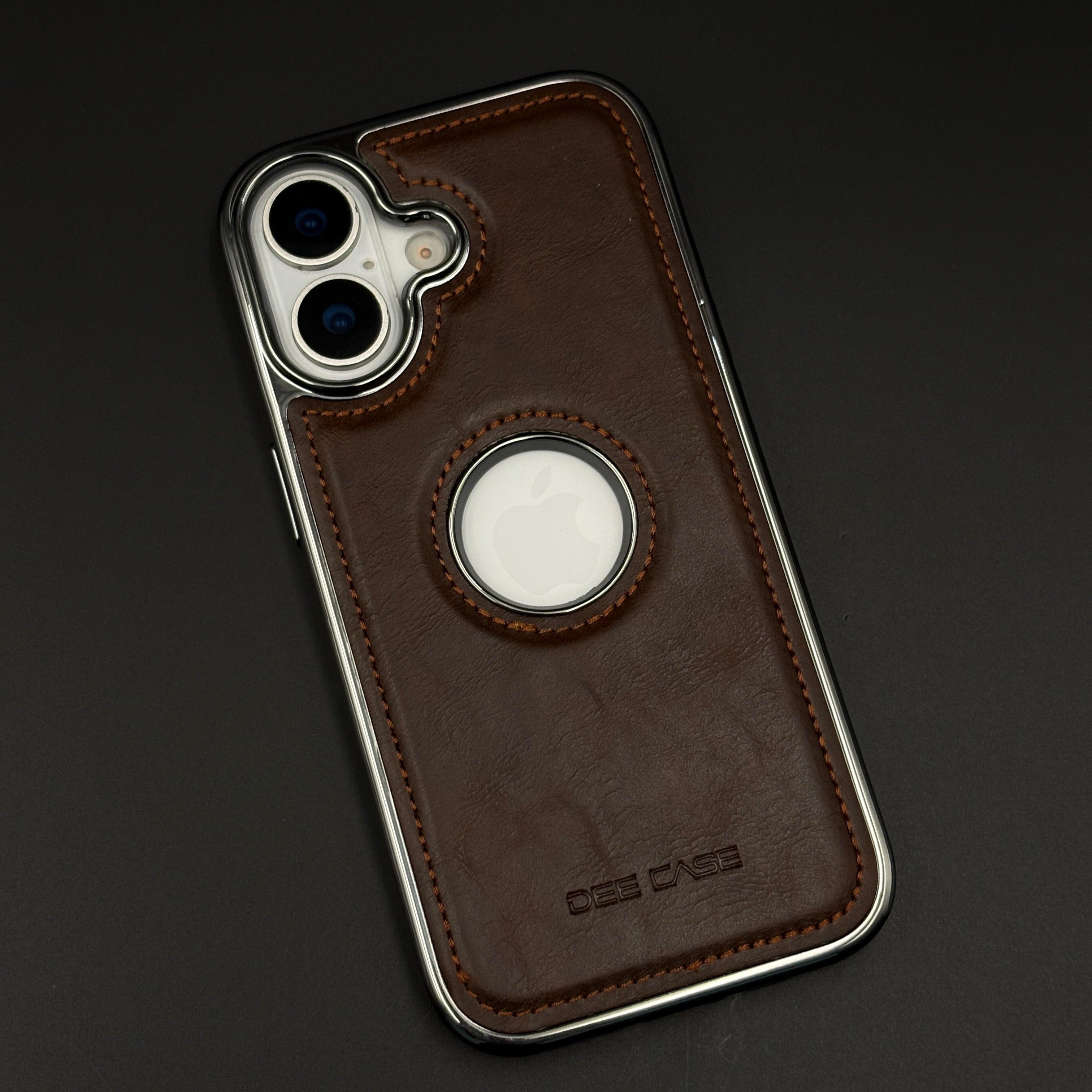 Leather Logo Cut Stitched Mobile Case Cover for iPhone 17