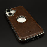 Leather Logo Cut Stitched Mobile Case Cover for iPhone 17