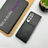 Samsung Galaxy Z Fold 4 Carbon Card Holder Case With S Pen Slot Cover