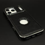 Leather Logo Cut Stitched Mobile Case Cover for iPhone 17 Series