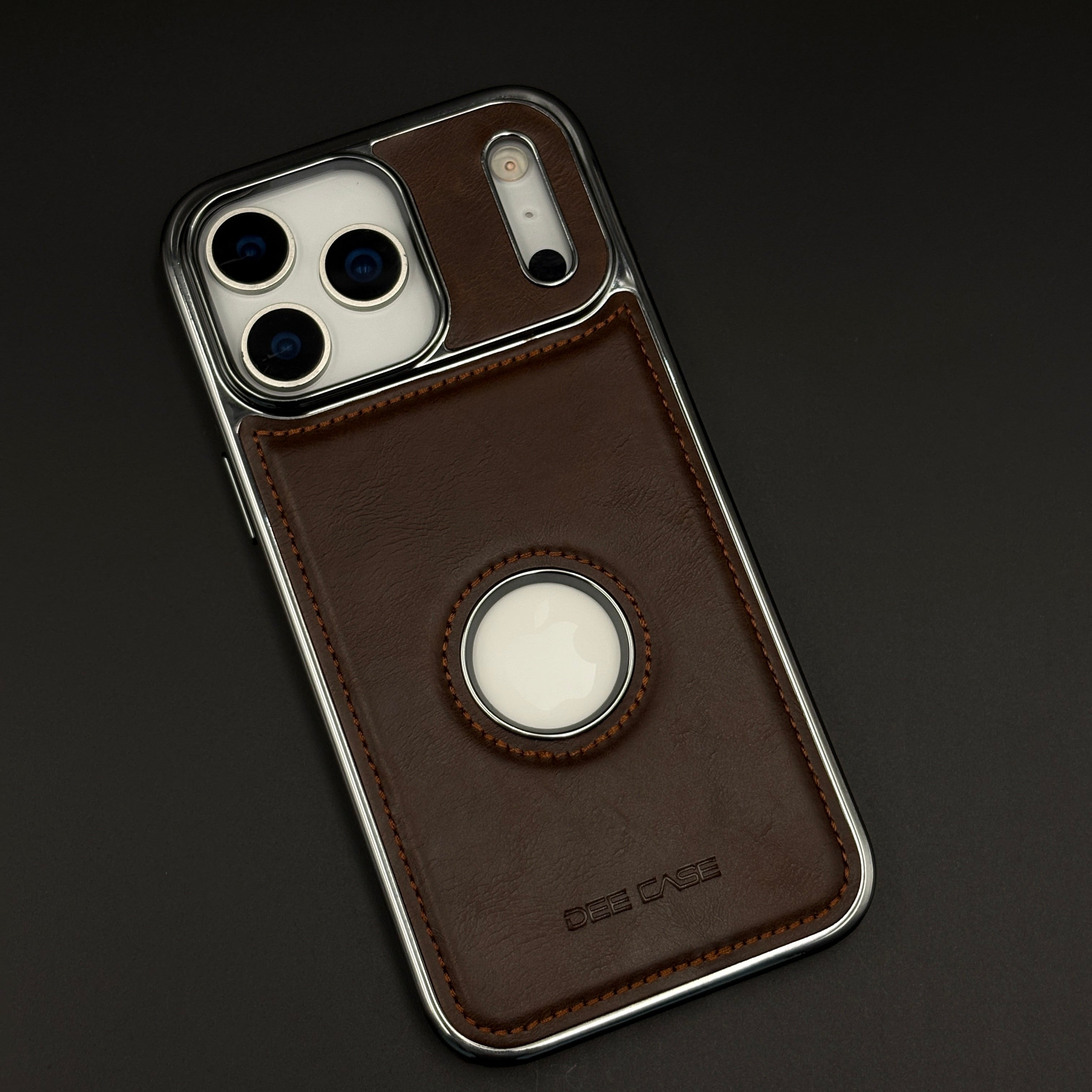 Leather Logo Cut Stitched Mobile Case Cover for iPhone 17 Series