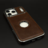 Leather Logo Cut Stitched Mobile Case Cover for iPhone 17 Series