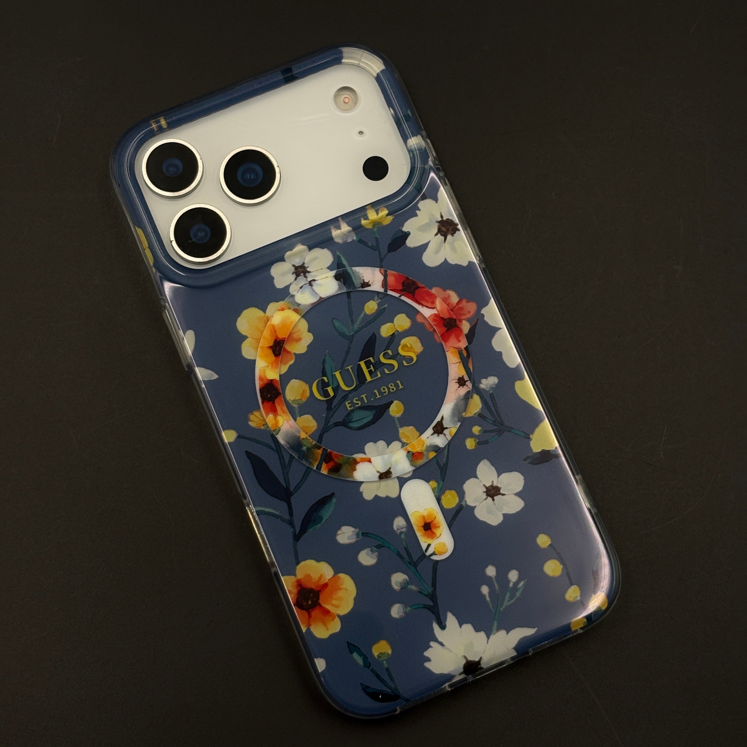 Floral Print GS Brand MagSafe Transparent Mobile Case Cover for iPhone 17 Series