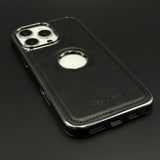 Leather Logo Cut Stitched Mobile Case Cover for iPhone