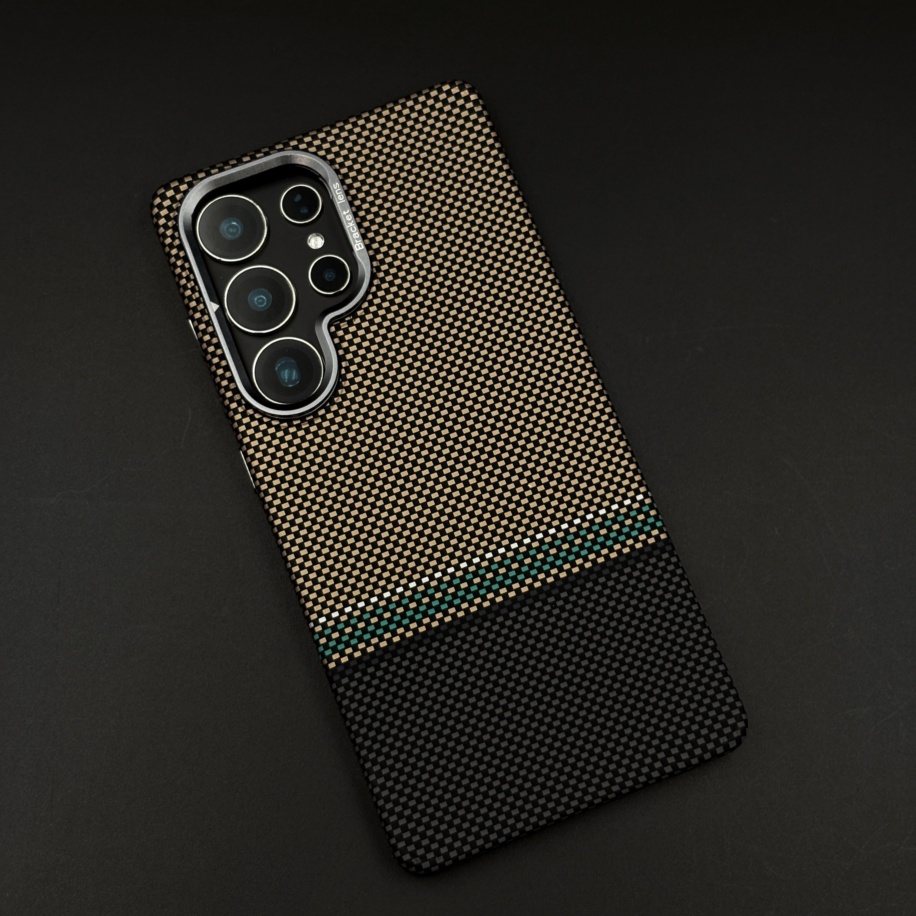 Two-Tone Aramid Case with Hidden MagSafe for Samsung Galaxy S23 Ultra | Camera Kickstand | Carbon Fibre Feel