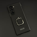 Matte Hard Shell Ring Stand Mobile Case Cover for Samsung Galaxy Z Fold 6