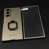Matte Hard Shell Ring Stand Mobile Case Cover for Samsung Galaxy Z Fold 6