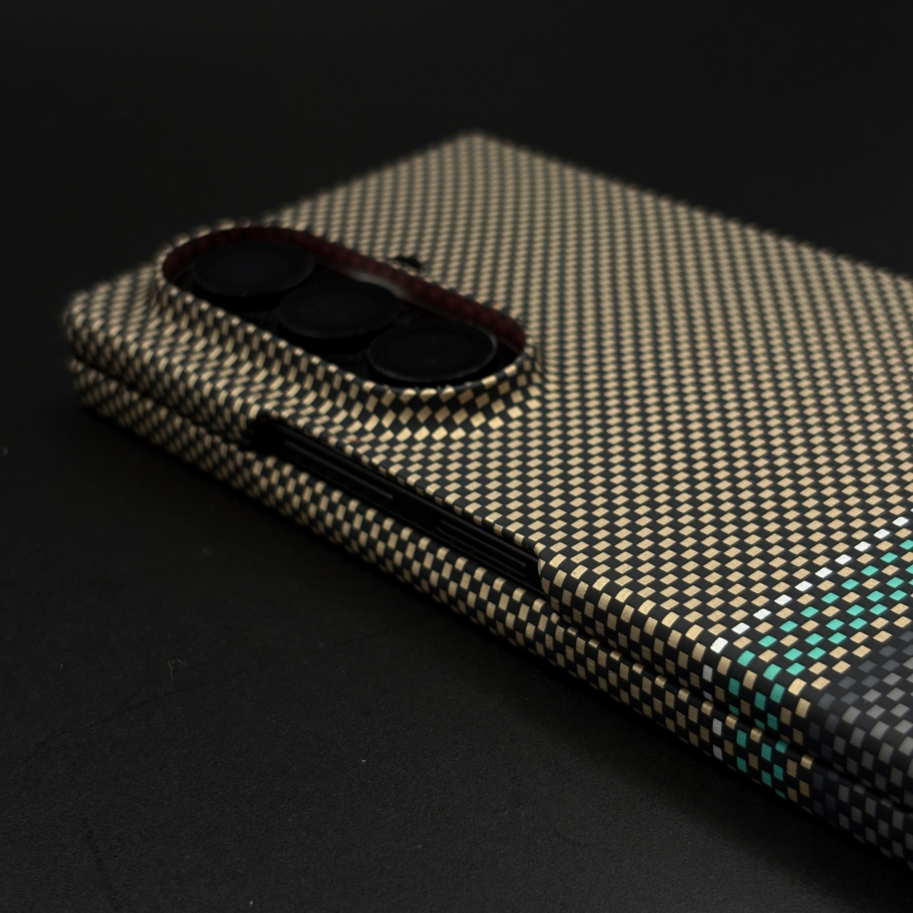 Two-Tone Aramid Case with Hidden MagSafe for Samsung Galaxy Z Fold 7 | Camera Kickstand | Carbon Fibre Feel