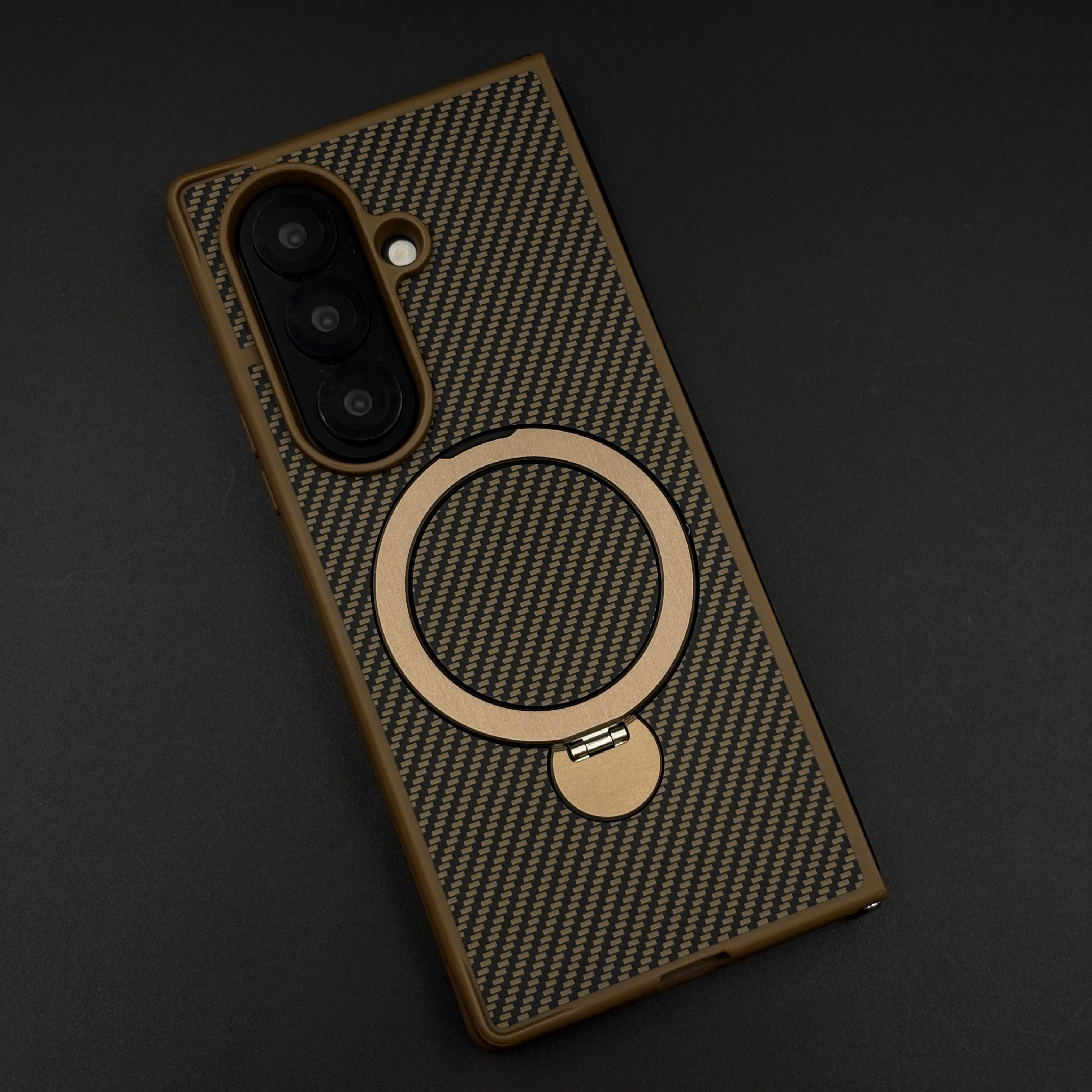 Carbon Fiber MagSafe Case for Samsung Galaxy Z Fold 6 | Rotating Ring Stand | Ultra Slim & Magnetic