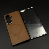 Leather MagSafe Case Hinge Protection for Samsung Galaxy Z Fold 6 | Front Screen Glass