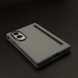 Silk-Touch Silicone Slim Case for Samsung Galaxy Z Fold 8 with Built-In Pen Holder & Stylus Pen