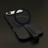 Stitch Leather MagSafe Case with Metal Stand & Strap Holder for iPhone 17 Air