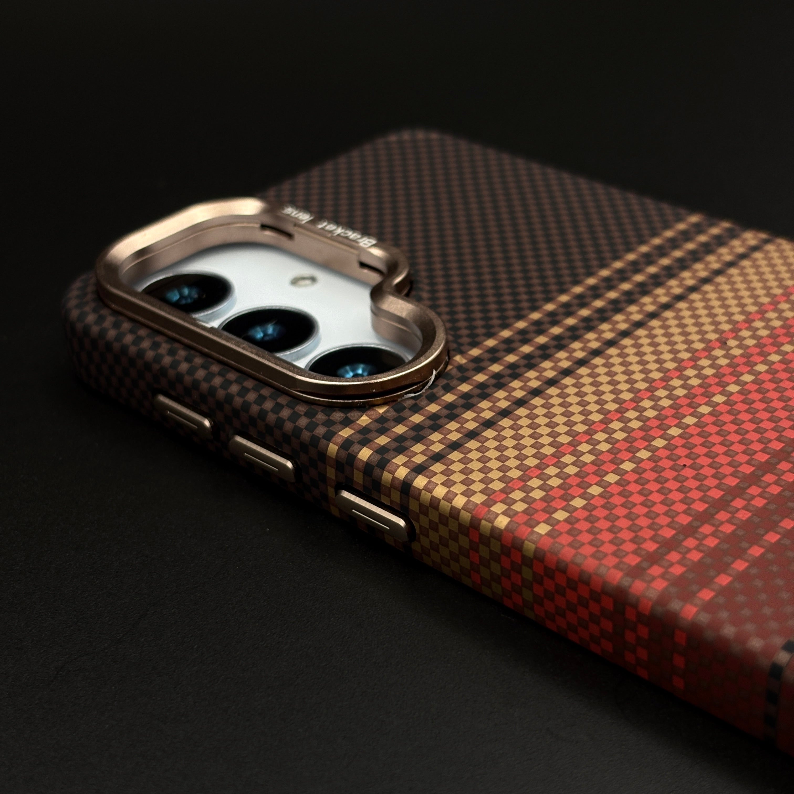 Brown Gradient Stripe Aramid Case for Samsung Galaxy S25 with Hidden MagSafe | Camera Kickstand | Carbon Fibre Feel