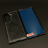 Stitch Leather Mobile Case Cover with Front Screen Protector for Samsung Galaxy Z Fold 7
