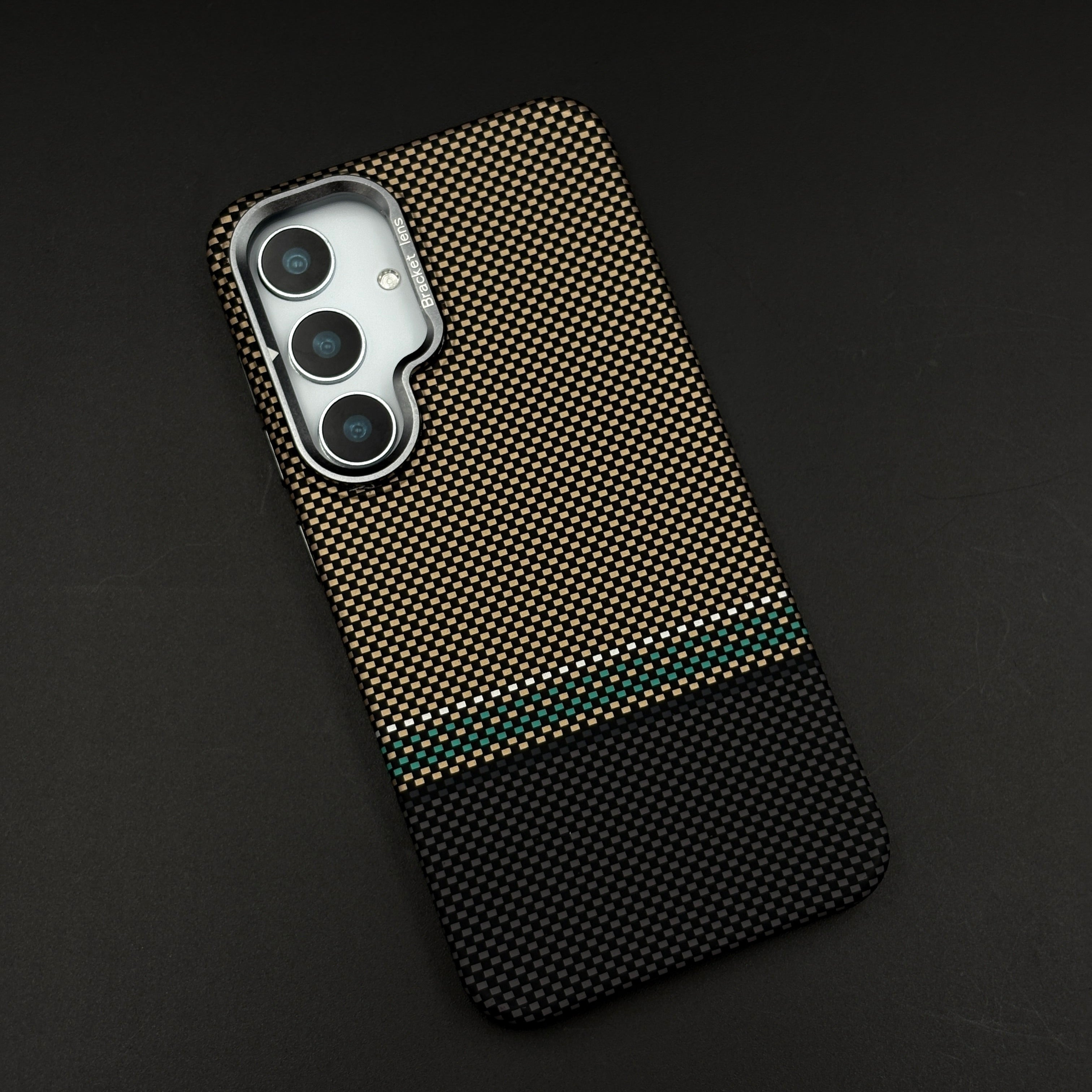 Two-Tone Aramid Case with Hidden MagSafe for Samsung Galaxy S24 | Camera Kickstand | Carbon Fibre Feel