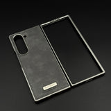 Handcrafted Stitch Leather Case for Galaxy Z Fold 6 | Retro Modern Protection