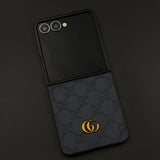 Luxury GG Pattern Leather Feel Case for Samsung Galaxy Z Flip 8