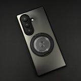Rotating Metal Stand Matte Phone Case Cover for Samsung Galaxy Z Fold 6 | MagSafe Ring Kickstand