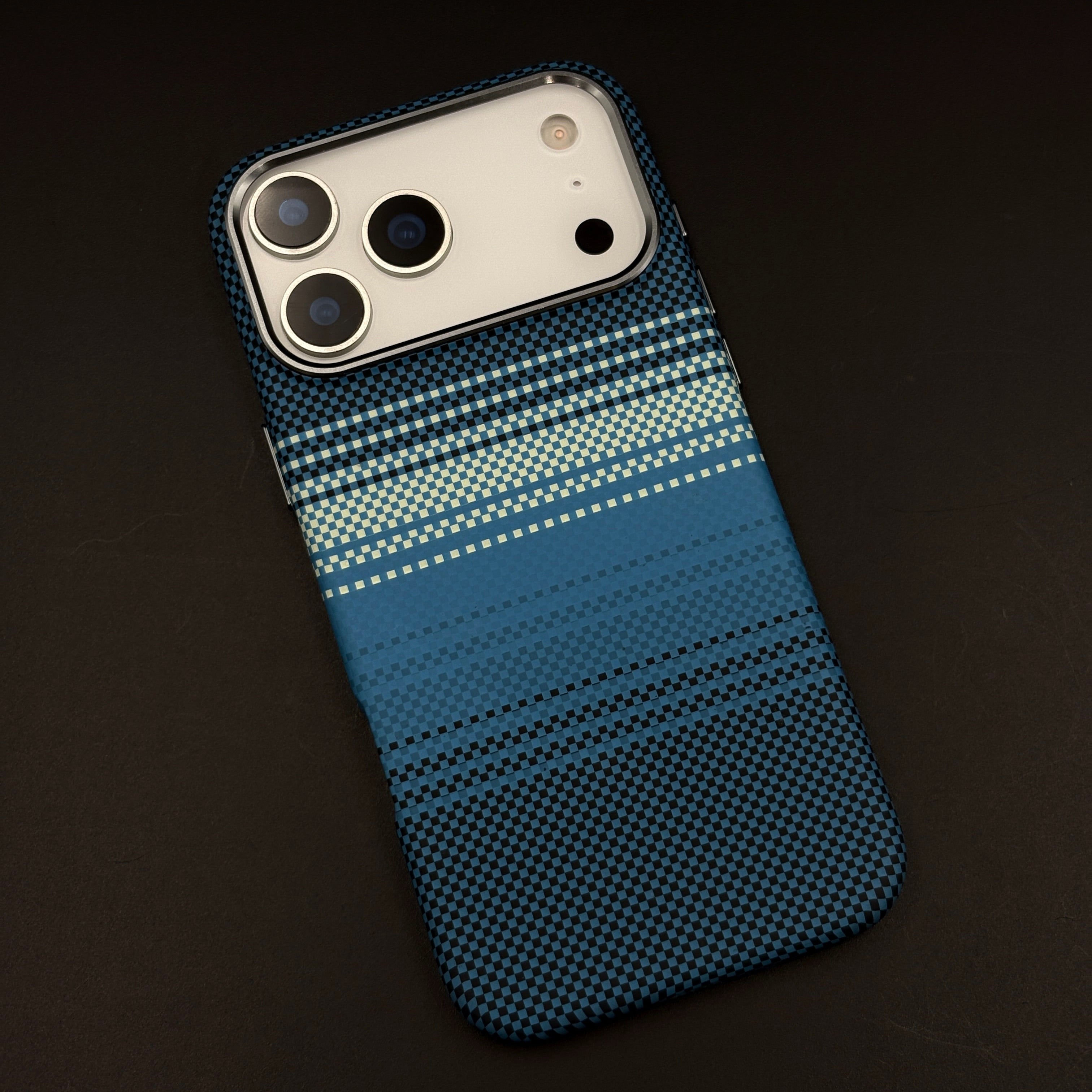 Teal Premium Slim Phone Case Cover for iPhone 17 Series | Rare Aramid Texture Finish | Real Carbon Fibre Feel | Hidden MagSafe