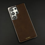 Stitch Leather Hidden MagSafe Case for Samsung Galaxy S25 Ultra | Chrome Trim Luxury