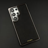 Stitch Leather Hidden MagSafe Case for Samsung Galaxy S25 Ultra | Chrome Trim Luxury