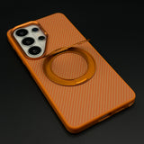 Carbon Fibre Metal Rotating Stand MagSafe Case for Samsung Galaxy S26 Ultra